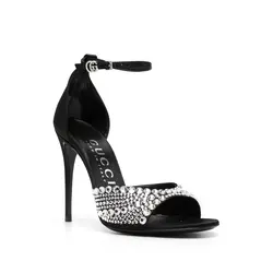GUCCI GUCCI CRYSTAL EMBELLISHED SATIN BLACK