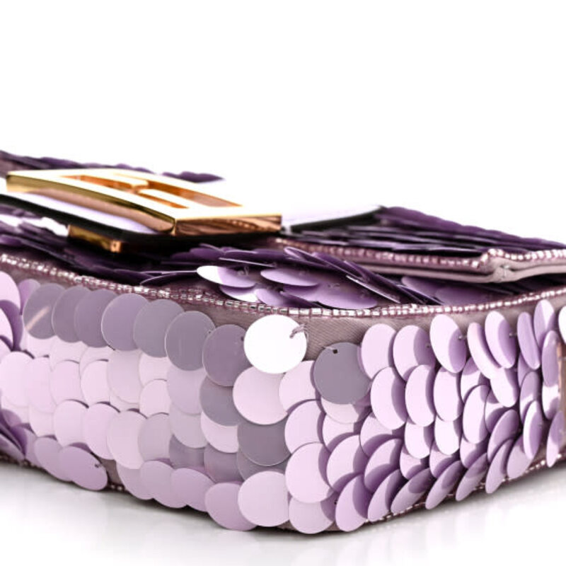 FENDI FENDI MINI BAGUETTE 1997 PURPLE SEQUINNED BAG