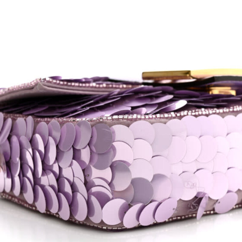 FENDI FENDI MINI BAGUETTE 1997 PURPLE SEQUINNED BAG