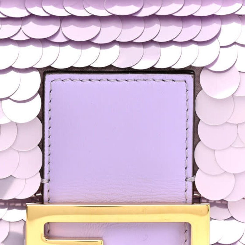 FENDI FENDI PURPLE SEQUIN SEX AND THE CITY LILAC RARE 1997 MINI BAGUETTE BAG