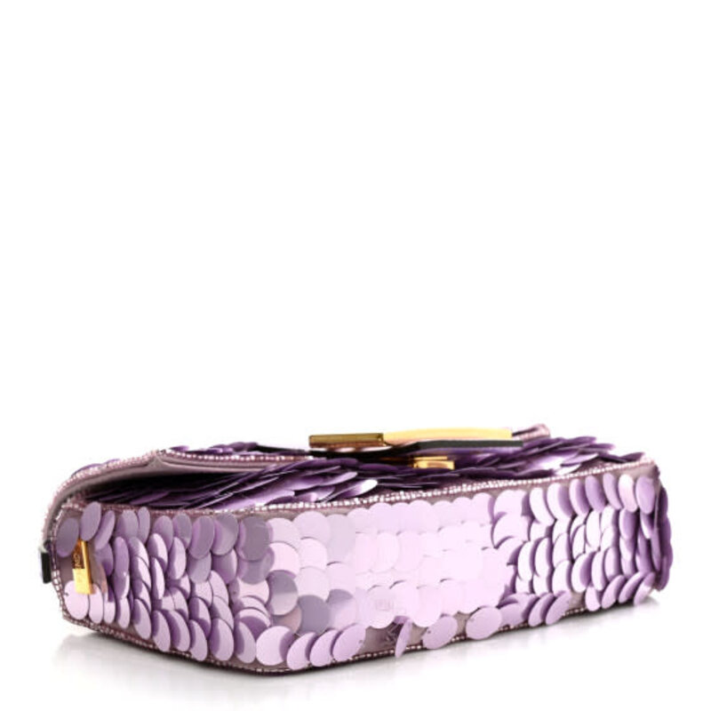 FENDI FENDI MINI BAGUETTE 1997 PURPLE SEQUINNED BAG