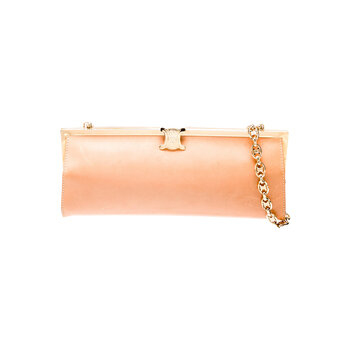 CELINE CELINE TRIOMPHE LEATHER GOLD FRAMED CHAIN BAG