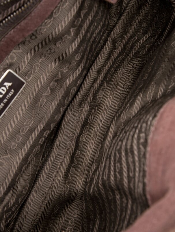 PRADA PRADA BROWN SUEDE EASY SHOULDER BAG