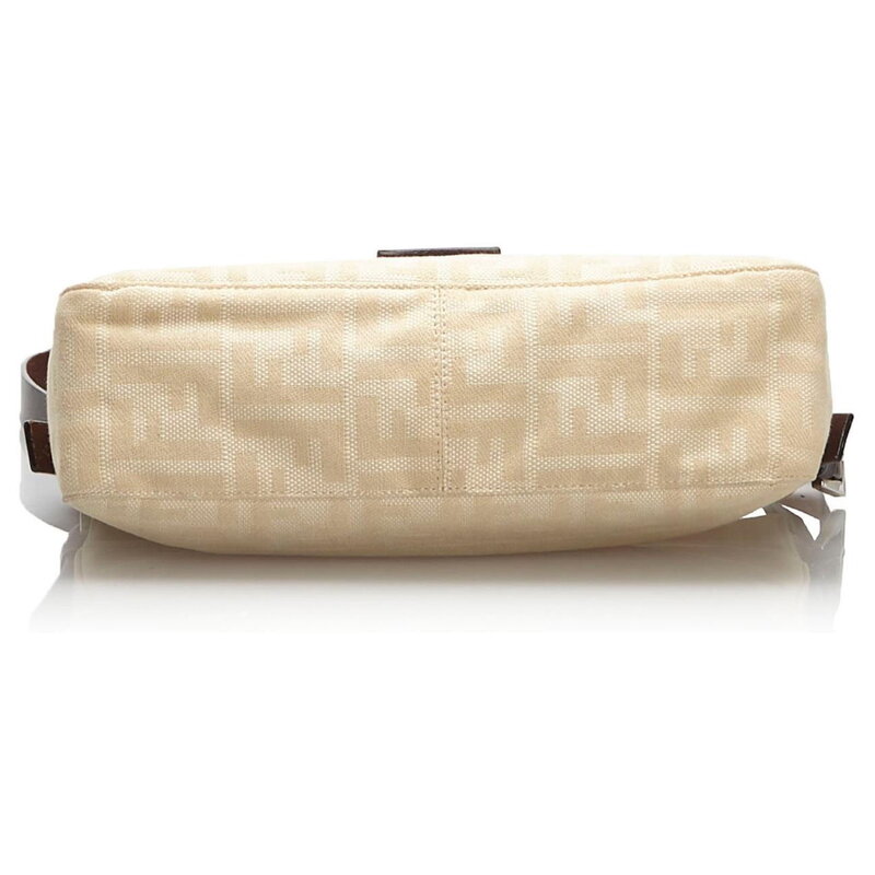 FENDI FENDI BEIGE ZUCCA FF CANVAS SHOULDER BAG