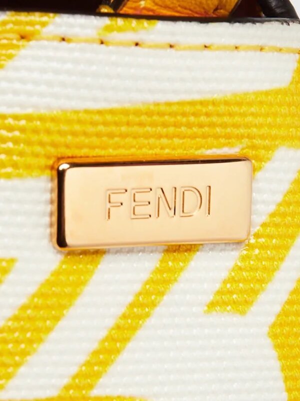 FENDI FENDI SARAH COLEMAN YELLOW FF VERTIGO BAGUETTE BAG MINI