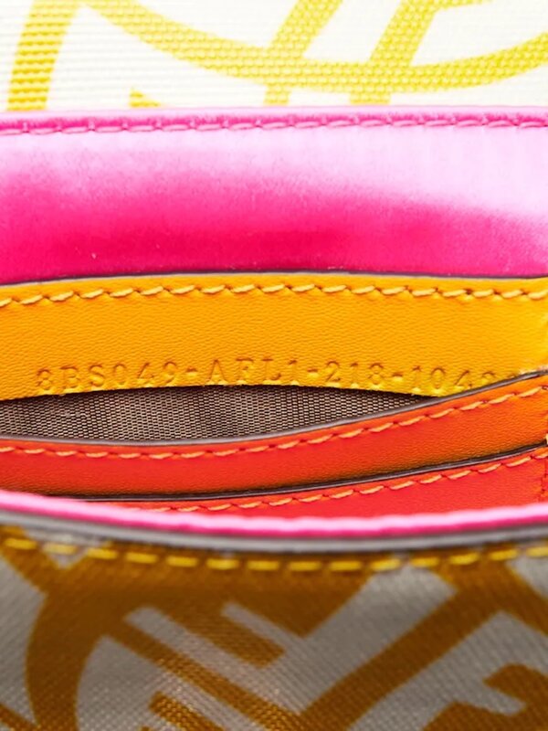 FENDI FENDI SARAH COLEMAN YELLOW FF VERTIGO BAGUETTE BAG MINI