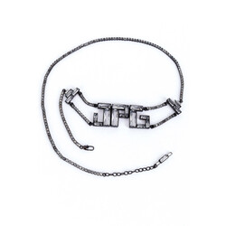 JEAN PAUL GAULTIER JEAN PAUL GAULTIER BAGUETTE CRYSTALS LOGO BELT GUNMETAL