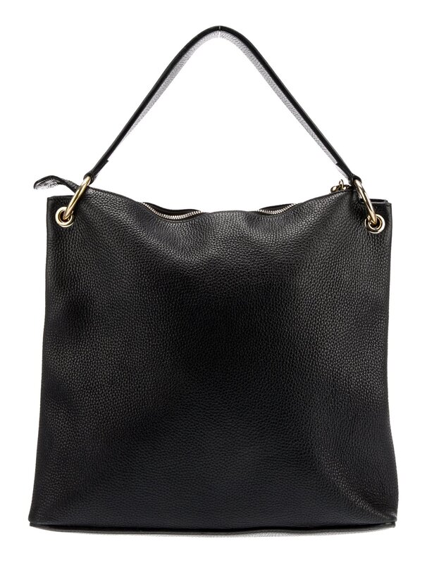GUCCI GUCCI BLACK TEXTURED LEATHER SOHO HOBO BAG