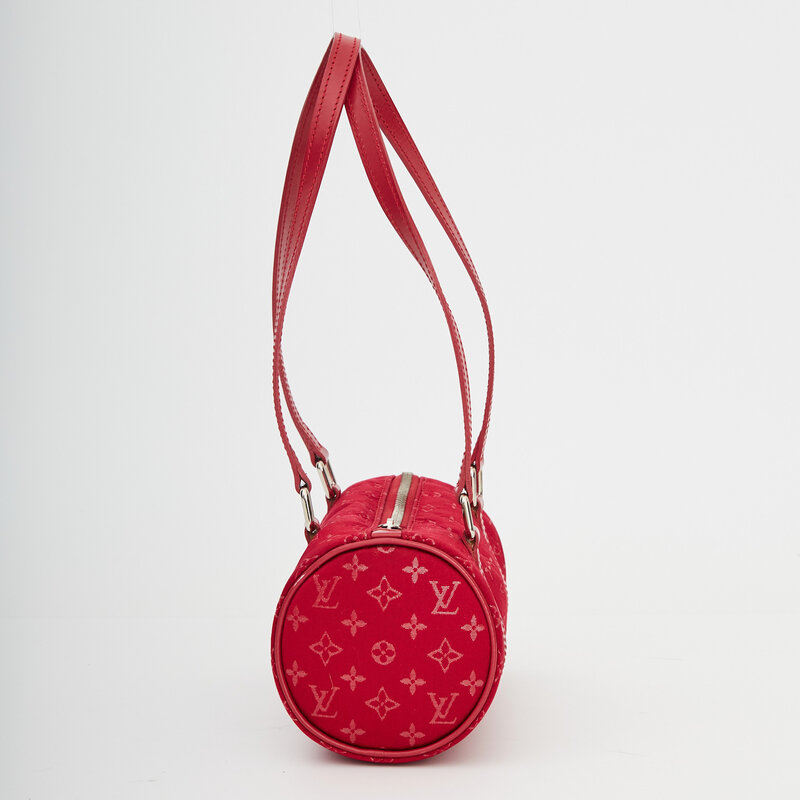 LOUIS VUITTON LOUIS VUITTON RED SATIN MINI PAPILLON BAG