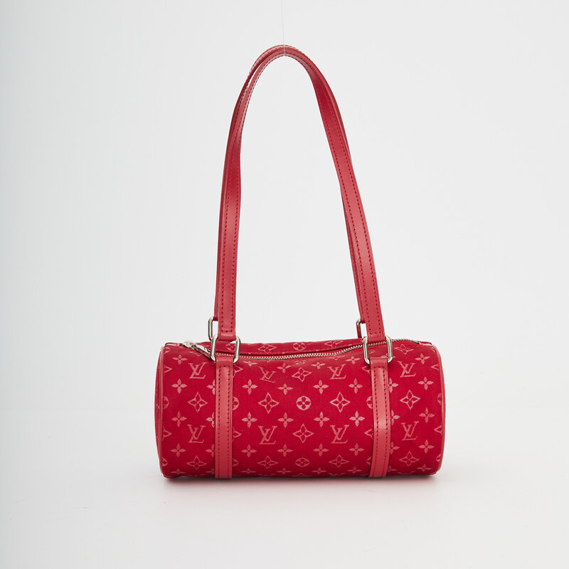 LOUIS VUITTON LOUIS VUITTON RED SATIN MINI PAPILLON BAG