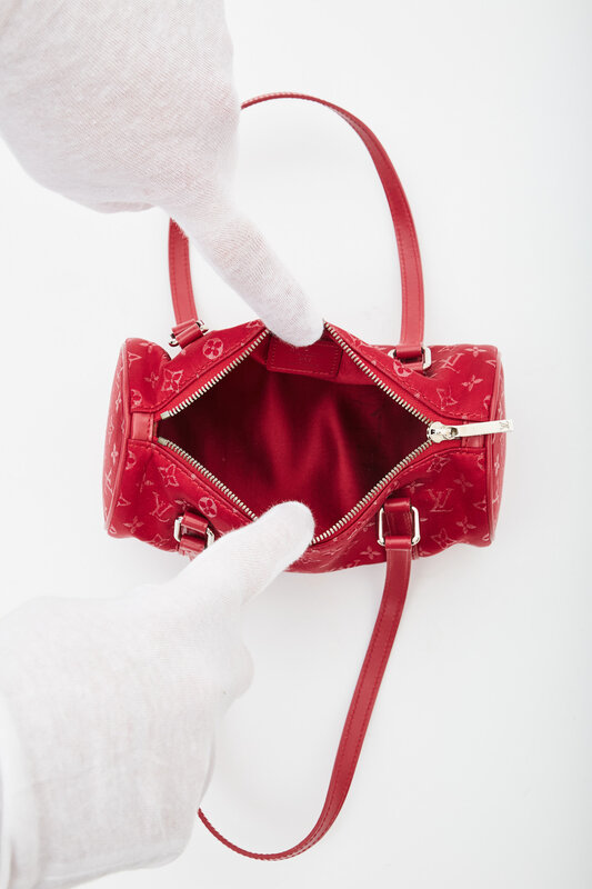 LOUIS VUITTON LOUIS VUITTON RED SATIN MINI PAPILLON BAG