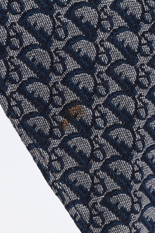 CHRISTIAN DIOR CHRISTIAN DIOR NAVY OBLIQUE DENIM MONOGRAM HALTER DRESS (US4)