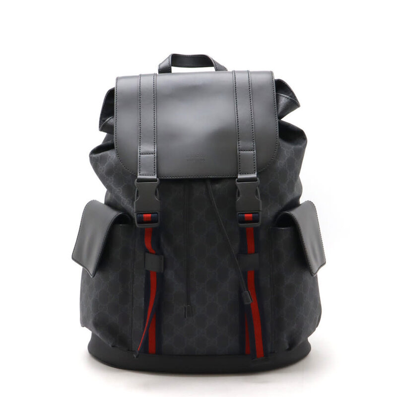 GUCCI GUCCI GG SUPREME SHERRY LINE RUCKSACK BACKPACK BLACK