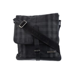 BURBERRY BLACK NOVA CHECK NYLON MESSENGER BAG