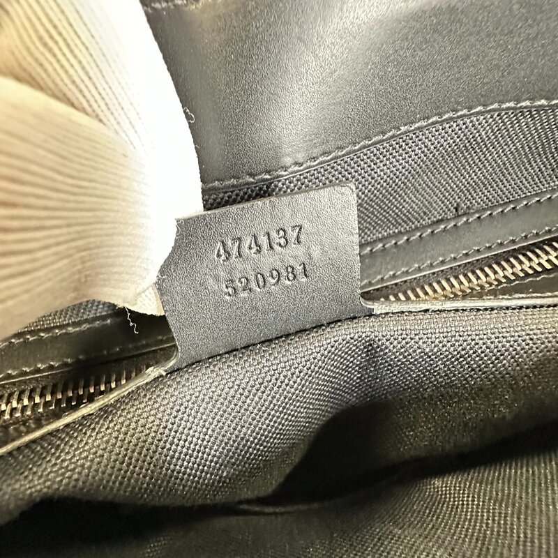 GUCCI GUCCI GG SUPREME BLACK MONOGRAM WEB FLAT MESSENGER BAG