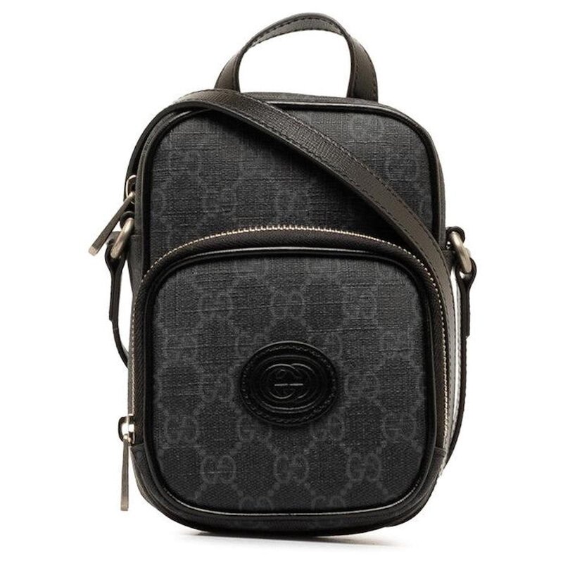 GUCCI GUCCI GG SUPREME MONOGRAM RETRO SHOULDER BAG BLACK MINI