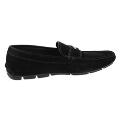 PRADA PRADA 2DD007 BLACK SUEDE LOGO LOAFERS (US 8.5)