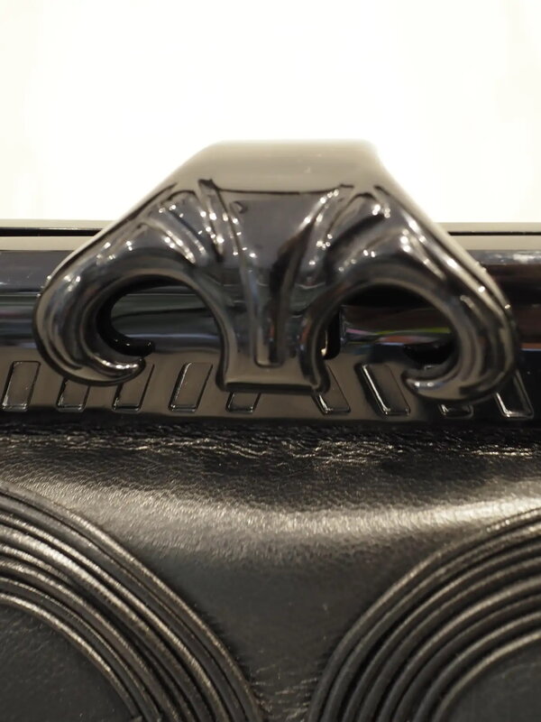 CHRISTIAN DIOR CHRISTIAN DIOR JAPANESE BLACK LEATHER SAMOURAI 1947 KNOT BAG