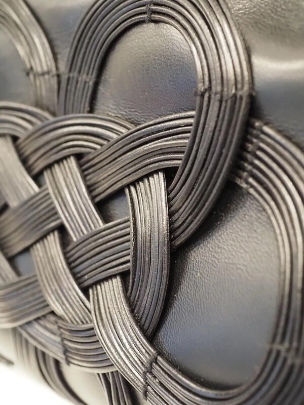 CHRISTIAN DIOR CHRISTIAN DIOR JAPANESE BLACK LEATHER SAMOURAI 1947 KNOT BAG