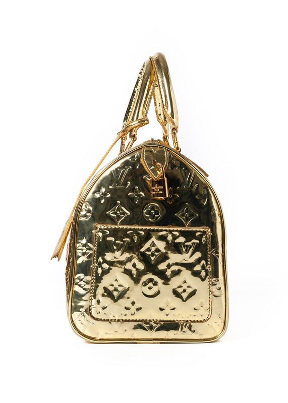 LOUIS VUITTON LOUIS VUITTON GOLD MONOGRAM EMBOSSED MIROIR SPEEDY 35 BAG