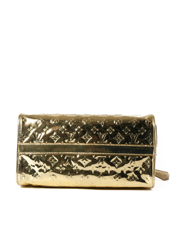LOUIS VUITTON LOUIS VUITTON GOLD MONOGRAM EMBOSSED MIROIR SPEEDY 35 BAG