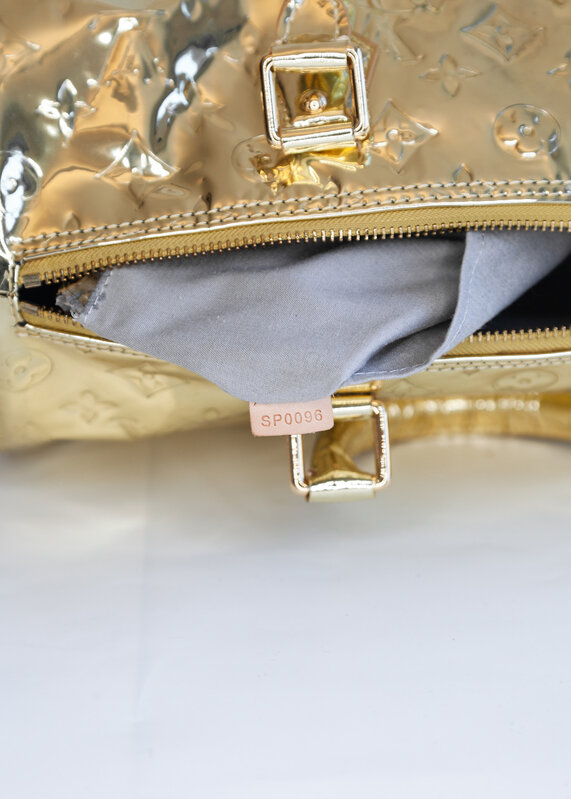 LOUIS VUITTON LOUIS VUITTON GOLD MONOGRAM EMBOSSED MIROIR SPEEDY 35 BAG