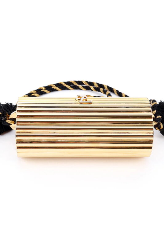 YVES SAINT LAURENT YVES SAINT LAURENT VINTAGE MINAUDIÈRE OPIUM BOX BAG GOLD METAL 1980s