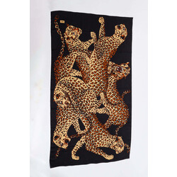 YVES SAINT LAURENT YVES SAINT LAURENT OVERSIZED PROWL OF LEOPARDS SHAWL