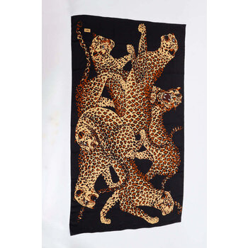 YVES SAINT LAURENT YVES SAINT LAURENT OVERSIZED PROWL OF LEOPARDS SHAWL