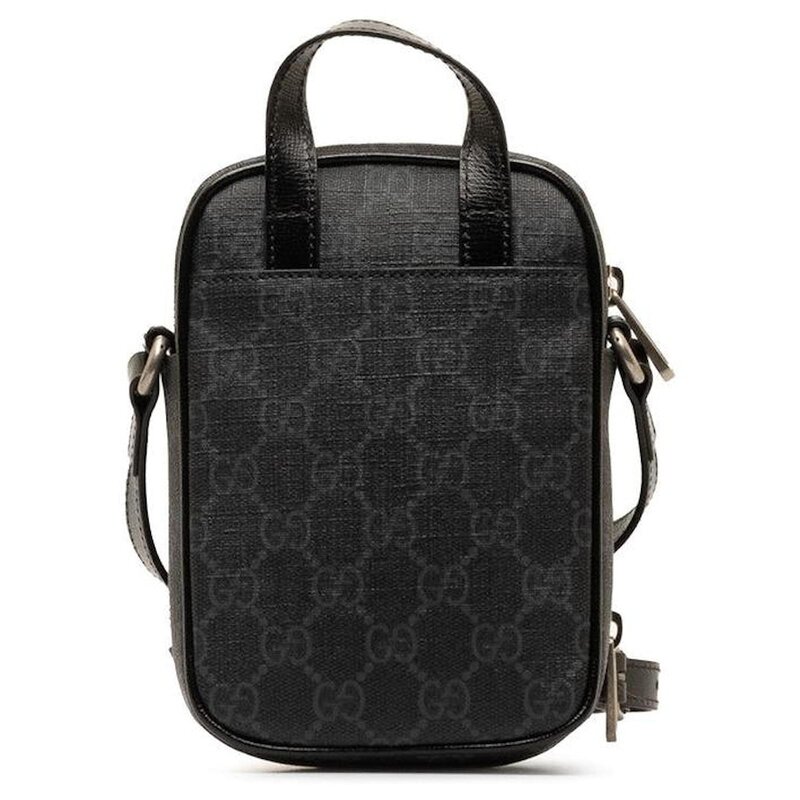 GUCCI GUCCI GG SUPREME MONOGRAM RETRO SHOULDER BAG BLACK MINI