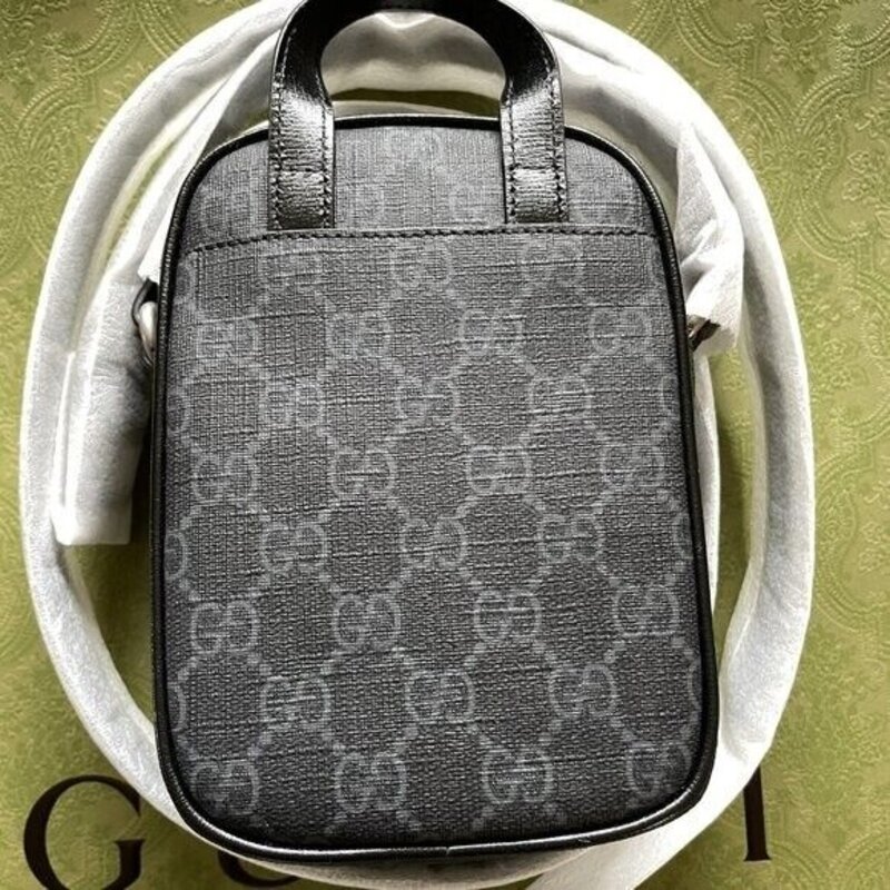 GUCCI GUCCI GG SUPREME MONOGRAM RETRO SHOULDER BAG BLACK MINI