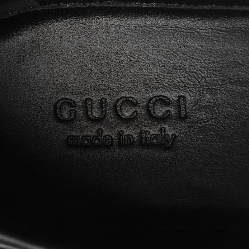 GUCCI GUCCI JUMBO GG JACQUARD BLACK CANVAS CHUNKY LOAFERS