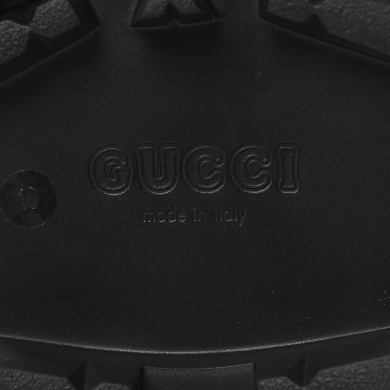 GUCCI GUCCI JUMBO GG JACQUARD BLACK CANVAS CHUNKY LOAFERS