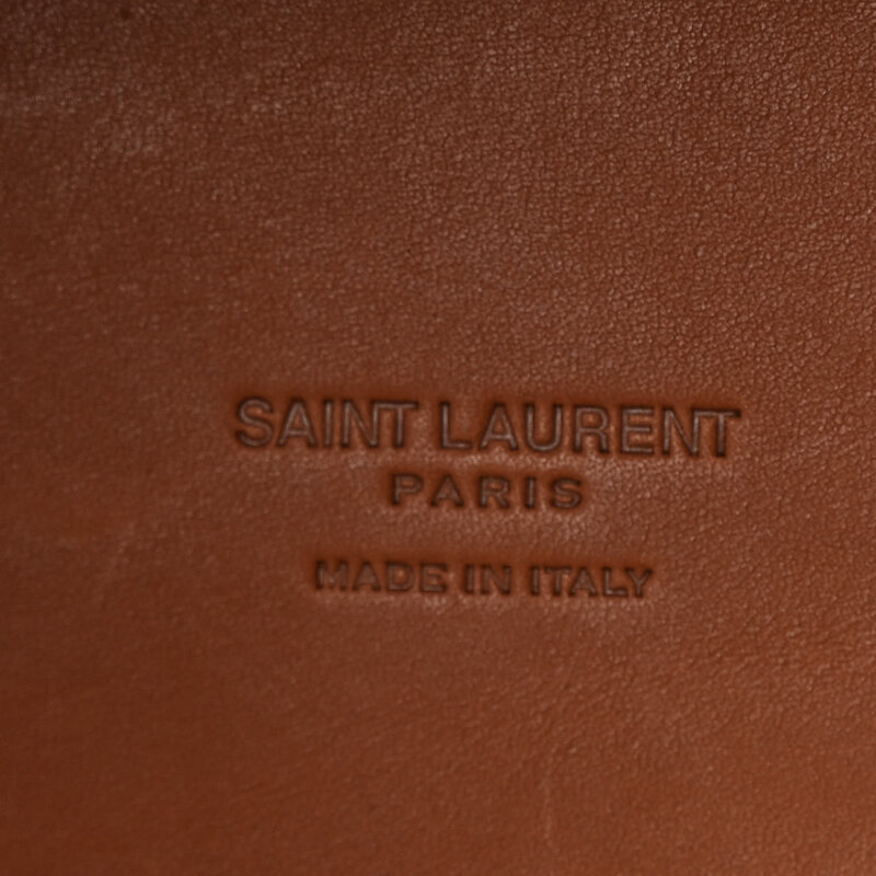SAINT LAURENT SAINT LAURENT BEIGE LAMBSKIN SHEARLING EMMANUELLE BUCKET BAG