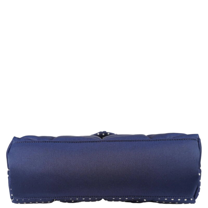 SAINT LAURENT SAINT LAURENT NAVY BLUE POLKA DOTS LOULOU PUFFER BAG SMALL