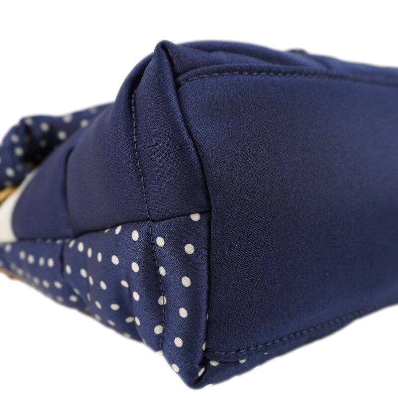SAINT LAURENT SAINT LAURENT NAVY BLUE POLKA DOTS LOULOU PUFFER BAG SMALL