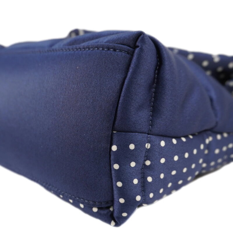 SAINT LAURENT SAINT LAURENT NAVY BLUE POLKA DOTS LOULOU PUFFER BAG SMALL