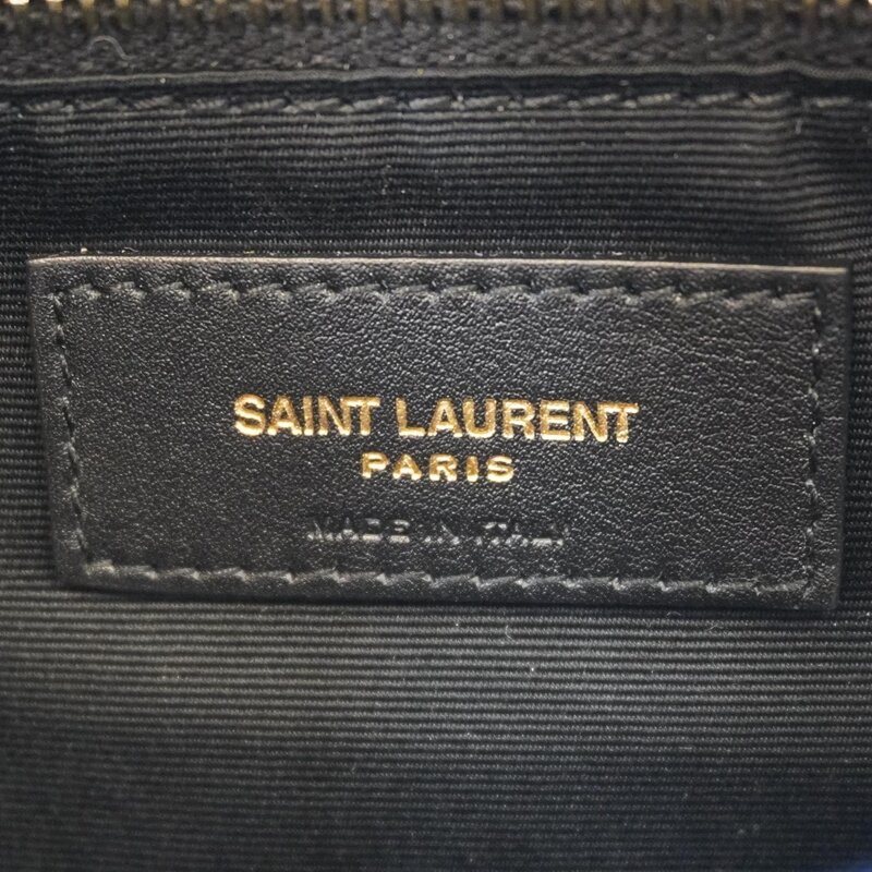SAINT LAURENT SAINT LAURENT NAVY BLUE POLKA DOTS LOULOU PUFFER BAG SMALL