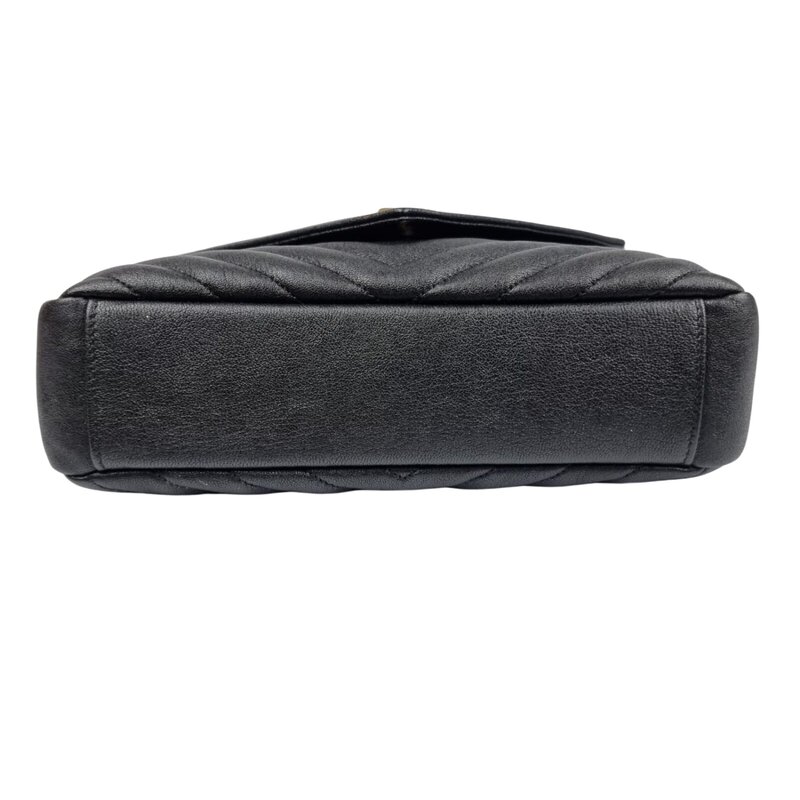 SAINT LAURENT SAINT LAURENT BLACK COLLEGE QUILTED SATCHEL BAG SMALL