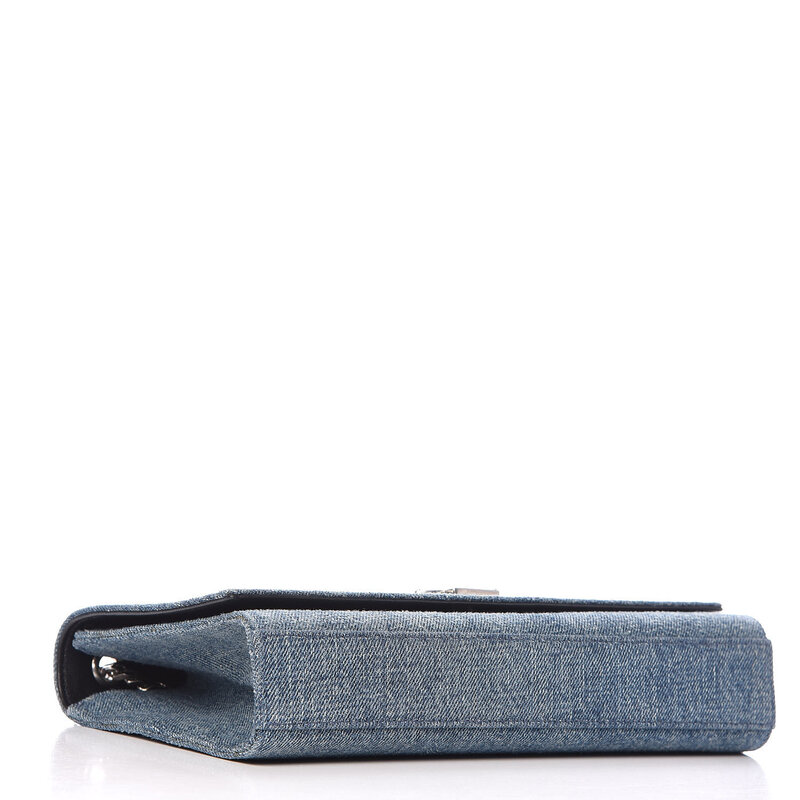 SAINT LAURENT SAINT LAURENT BLUE DENIM MONOGRAM KATE MEDIUM FLAP  BAG
