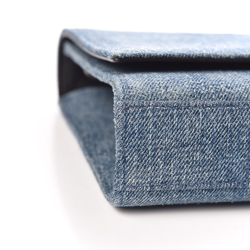 SAINT LAURENT SAINT LAURENT BLUE DENIM MONOGRAM KATE MEDIUM FLAP  BAG