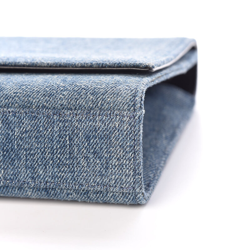 SAINT LAURENT SAINT LAURENT BLUE DENIM MONOGRAM KATE MEDIUM FLAP  BAG