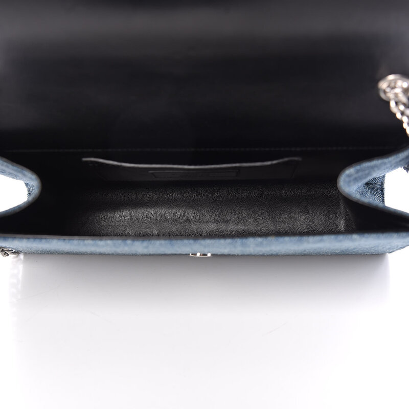 SAINT LAURENT SAINT LAURENT BLUE DENIM MONOGRAM KATE MEDIUM FLAP  BAG