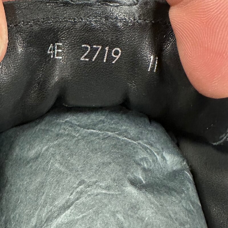 PRADA PRADA 4E2719 BLACK ANTIC LEATHER SPORT SNEAKERS (US 11)