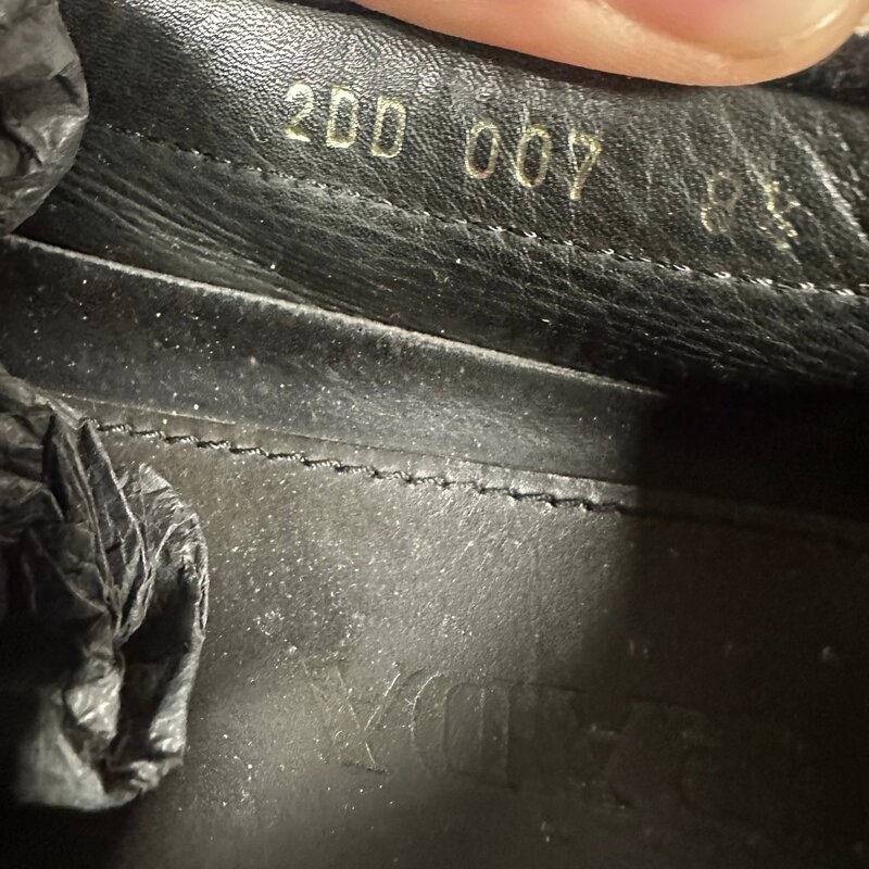 PRADA PRADA 2DD007 BLACK SUEDE LOGO LOAFERS (US 8.5)