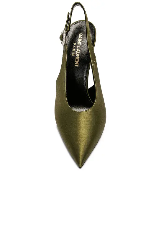 SAINT LAURENT SAINT LAURENT YASMEEN SATIN PUMP OUTCRY GREEN