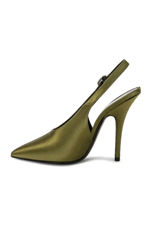 SAINT LAURENT SAINT LAURENT YASMEEN SATIN PUMP OUTCRY GREEN