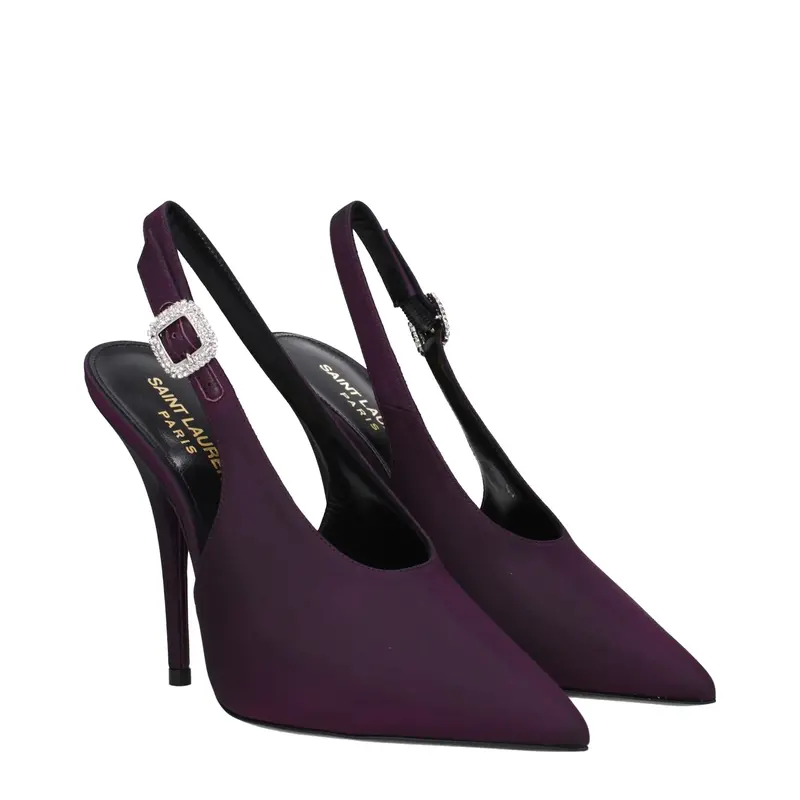 SAINT LAURENT SAINT LAURENT YASMEEN SATIN PUMP PRUNE 39