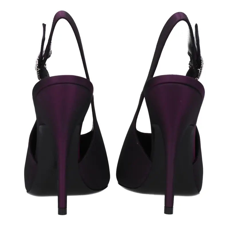 SAINT LAURENT SAINT LAURENT YASMEEN SATIN PUMP PRUNE 39