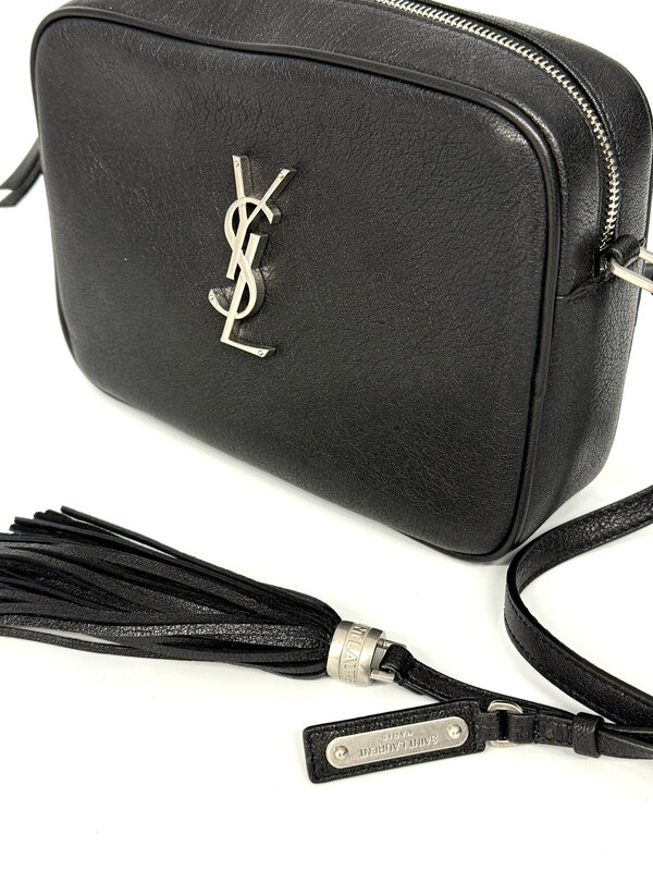 SAINT LAURENT MONOGRAM MATELASSÉ LOU CAMERA BAG SMOOTH LEATHER BLACK